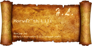 Horváth Lili névjegykártya